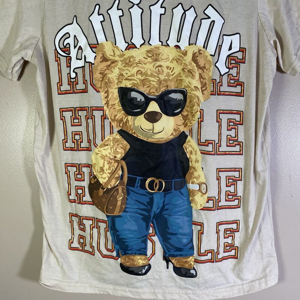 Blessed Queen Women’s T-Shirt Medium Teddy Bear Attitude Graphic Short Sleeve